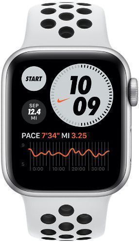 Apple Watch Series 6 (GPS) - 32GB - 40mm - Silver Nike (Aluminum) Case with Pure Platinum/Black Rubber Nike Sport Band by Apple - Refurbished - Very Good condition