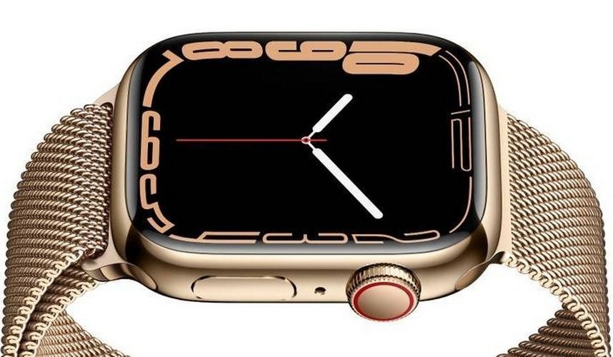 Apple Watch Series 7 (Cellular + GPS) - 32GB - 45mm - Gold Stainless Steel Case with Gold Stainless Steel Milanese Loop Band by Apple - Image 2