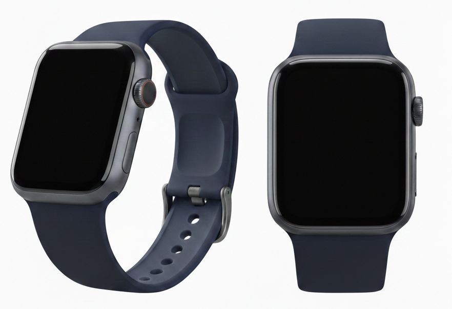 Apple Watch Series 7 (GPS) - 32GB - 41mm - Midnight Aluminum Case with Deep Navy Rubber Sport Band by Apple - Refurbished - Good condition - Image 2