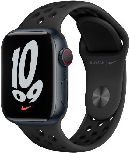 Apple Watch Series 7 (Cellular + GPS) - 32GB - 41mm - Midnight Nike (Aluminum) Case with Anthracite/Black Rubber Nike Sport Band by Apple - Refurbished - Very Good condition - Image 2