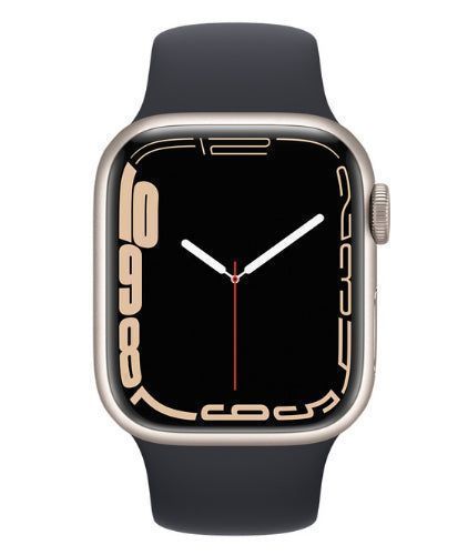 Apple Watch Series 7 (GPS) - 32GB - 41mm - Starlight Aluminum Case with Midnight Rubber Sport Band by Apple - Refurbished - Very Good condition - US$153.99
