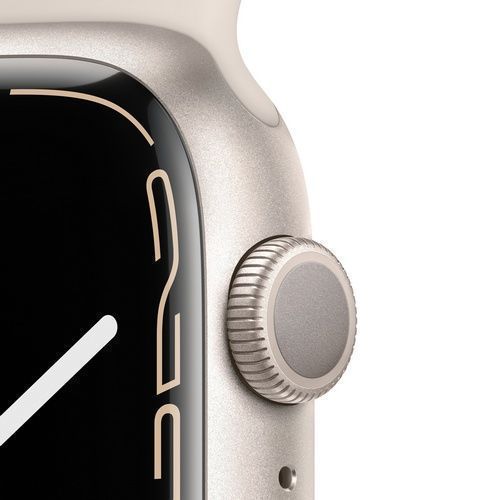 Apple Watch Series 7 (GPS) - 32GB - 41mm - Starlight Aluminum Case with Starlight Rubber Sport Band by Apple - Image 3