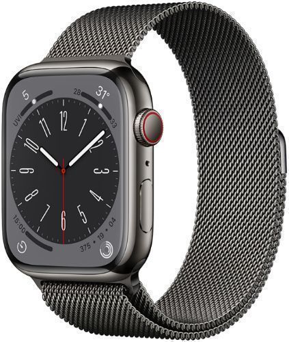Apple Watch Series 8 (Cellular + GPS) - 32GB - 45mm - Graphite Stainless Steel Case with Graphite Stainless Steel Milanese Loop Band by Apple - Image 2