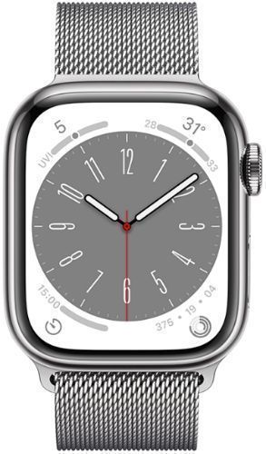 Apple Watch Series 8 (Cellular + GPS) - 32GB - 41mm - Silver Stainless Steel Case with Silver Stainless Steel Milanese Loop Band by Apple - Refurbished - Very Good condition - US$155.45