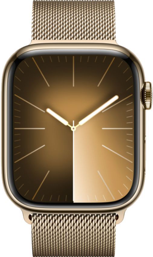 Apple Watch Series 9 (Cellular + GPS) - 64GB - 41mm - Gold Stainless Steel Case with Gold Stainless Steel Milanese Loop Band - One Size by Apple - Refurbished - Very Good condition - US$278.34