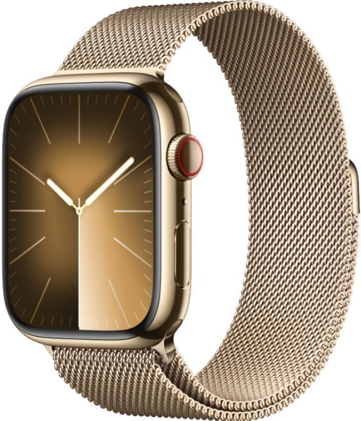 Apple Watch Series 9 (Cellular + GPS) - 64GB - 41mm - Gold Stainless Steel Case with Gold Stainless Steel Milanese Loop Band - One Size by Apple - Refurbished - Very Good condition - Image 2