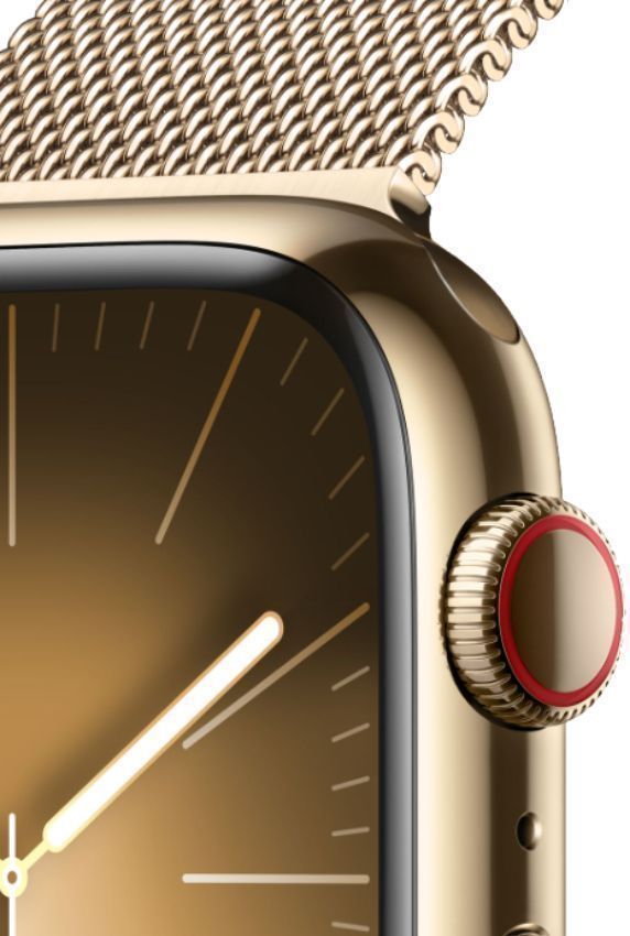 Apple Watch Series 9 (Cellular + GPS) - 64GB - 41mm - Gold Stainless Steel Case with Gold Stainless Steel Milanese Loop Band - One Size by Apple - Refurbished - Very Good condition - Image 3