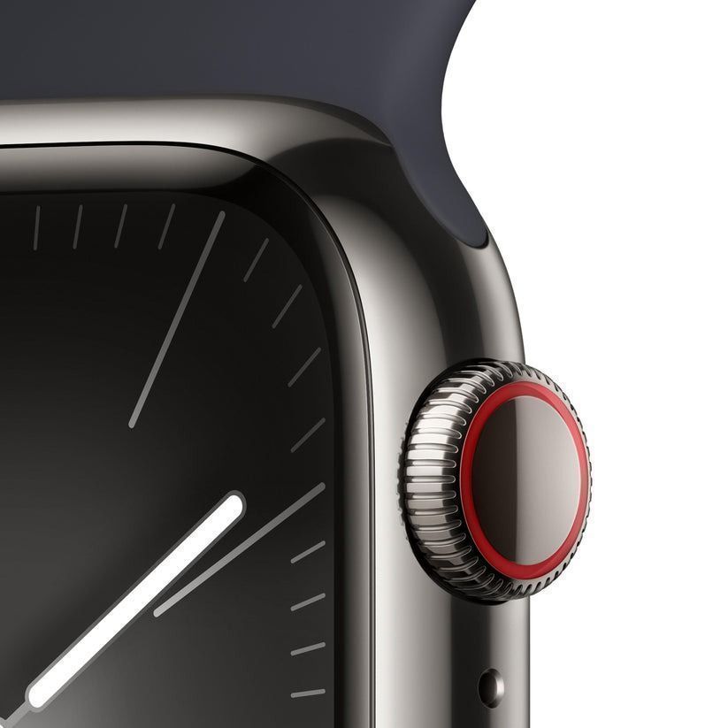 Apple Watch Series 9 (Cellular + GPS) - 64GB - 41mm - Graphite Aluminum Case with Midnight Rubber Sport Band - Small/Medium Size by Apple - Refurbished - Good condition - Image 3