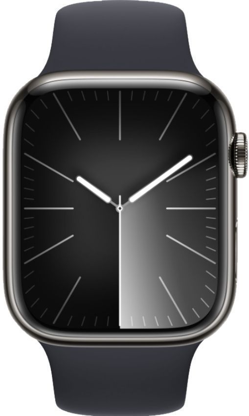 Apple Watch Series 9 (Cellular + GPS) - 64GB - 45mm - Graphite Stainless Steel Case with Midnight Rubber Sport Band - Medium/Large Size by Apple - Refurbished - Good condition - US$225.66