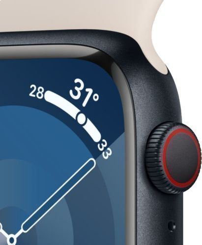 Apple Watch Series 9 (Cellular + GPS) - 64GB - 45mm - Midnight Aluminum Case with Starlight Rubber Sport Band - One Size by Apple - Refurbished - Very Good condition - Image 3
