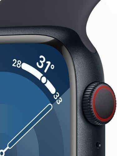Apple Watch Series 9 (Cellular + GPS) - 64GB - 41mm - Midnight Aluminum Case with Midnight Textile Solo Loop Band - One Size by Apple - Refurbished - Like New condition - Image 3
