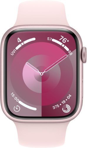 Apple Watch Series 9 (GPS) - 64GB - 41mm - Pink Aluminum Case with Light Pink Rubber Sport Band - Small/Medium Size by Apple - Refurbished - Very Good condition - US$215.48