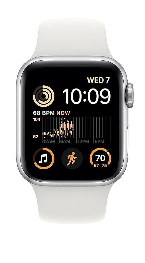 Apple Watch Series 9 (GPS) - 64GB - 45mm - Silver Aluminum Case with White Rubber Sport Band - One Size by Apple - Image 2