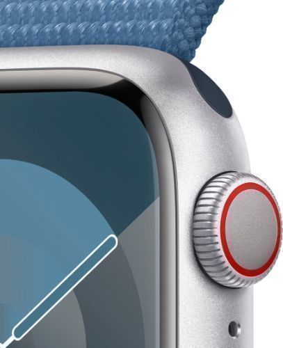 Apple Watch Series 9 (Cellular + GPS) - 64GB - 45mm - Silver Aluminum Case with Winter Blue Textile Sport Loop - One Size by Apple - Image 3