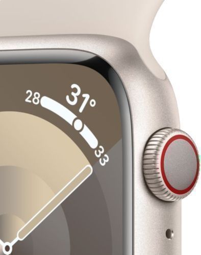 Apple Watch Series 9 (GPS) - 64GB - 45mm - Starlight Aluminum Case with Starlight Rubber Sport Band - One Size by Apple - Image 3