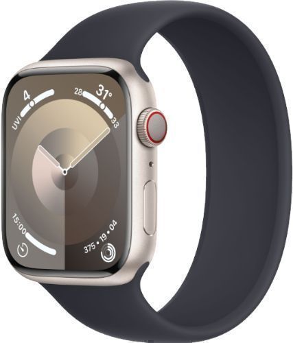 Apple Watch Series 9 (Cellular + GPS) - 64GB - 41mm - Starlight Aluminum Case with Midnight Rubber Solo Loop Band - Small/Medium Size by Apple - Refurbished - Very Good condition - Image 2