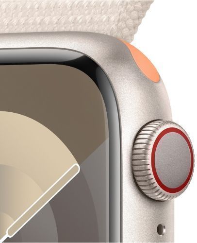 Apple Watch Series 9 (Cellular + GPS) - 64GB - 41mm - Starlight Aluminum Case with Starlight Textile Sport Loop - One Size by Apple - Refurbished - Like New condition - Image 3