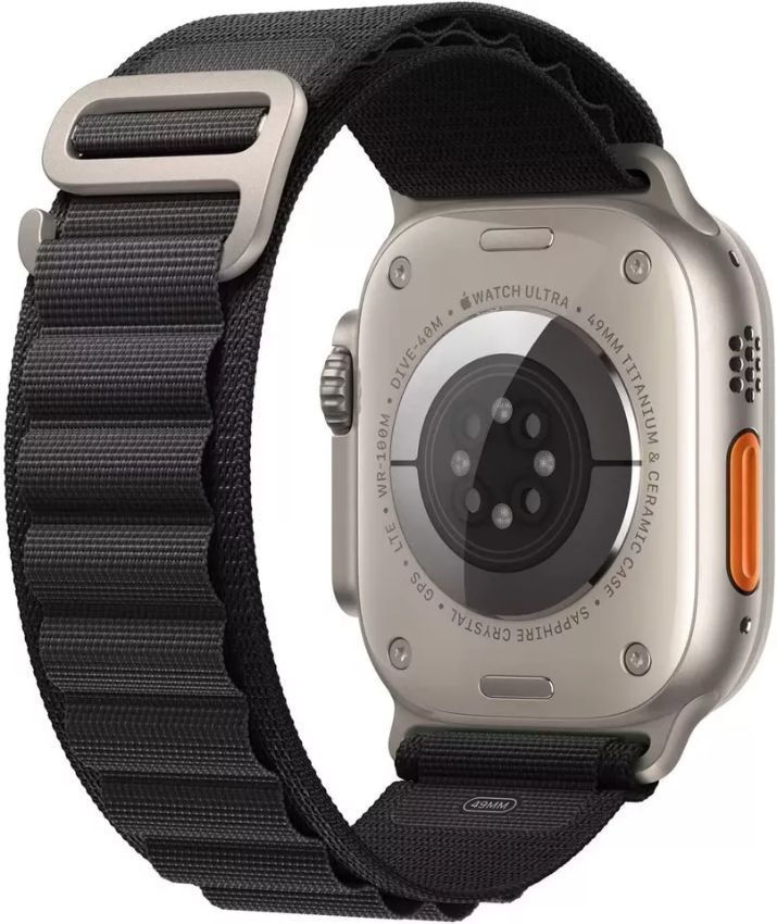 Apple Watch Ultra (Cellular + GPS) - 32GB - 49mm - Titanium Titanium Case with Orange Textile Alpine Loop Band - Large Size by Apple - Refurbished - Very Good condition - Image 3