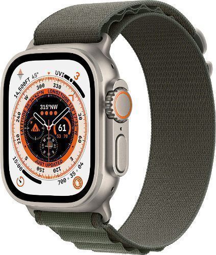 Apple Watch Ultra (Cellular + GPS) - 32GB - 49mm - Titanium Titanium Case with Green Rubber Alpine Loop Band - One Size by Apple - Refurbished - Good condition - Image 2