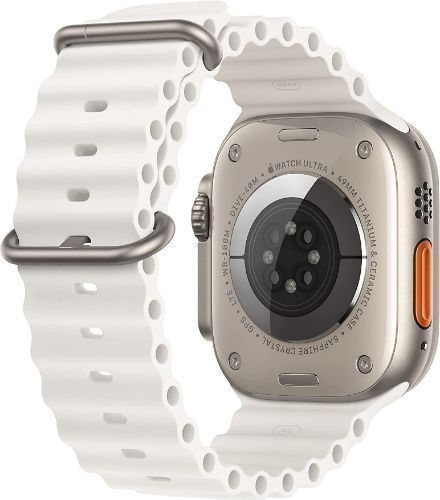 Apple Watch Ultra (Cellular + GPS) - 32GB - 49mm - Titanium Titanium Case with White Rubber Ocean Band - One Size by Apple - Image 3