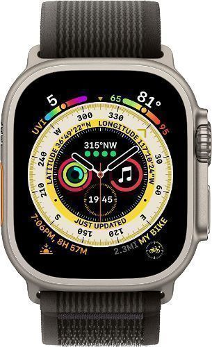 Apple Watch Ultra (Cellular + GPS) - 32GB - 49mm - Titanium Titanium Case with Black/Gray Textile Trail Loop Band - M/L Size by Apple - Refurbished - Very Good condition - US$314.94