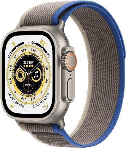 Apple Watch Ultra (Cellular + GPS) - 32GB - 49mm - Titanium Titanium Case with Blue/Gray Textile Trail Loop Band - One Size by Apple - Image 2