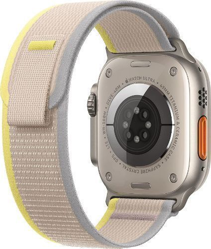 Apple Watch Ultra (Cellular + GPS) - 32GB - 49mm - Titanium Titanium Case with Yellow/Beige Textile Trail Loop Band - One Size by Apple - Image 3