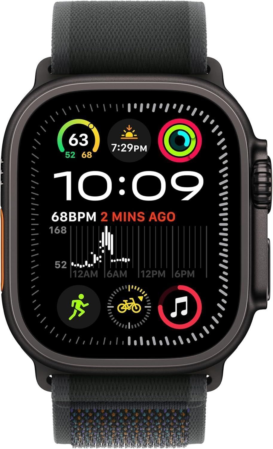 Apple Watch Ultra 2 (Cellular + GPS) - 64GB - 49mm - Black Titanium Case with Black Textile Trail Loop Band - M/L Size by Apple - Image 2