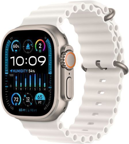Apple Watch Ultra 2 (Cellular + GPS) - 64GB - 49mm - Titanium Titanium Case with White Rubber Ocean Band - One Size by Apple - Refurbished - Very Good condition - Image 2