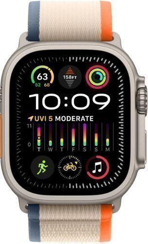 Apple Watch Ultra 2 (Cellular + GPS) - 64GB - 49mm - Titanium Titanium Case with Orange/Beige Textile Trail Loop Band - One Size by Apple - Refurbished - Very Good condition - US$384.94