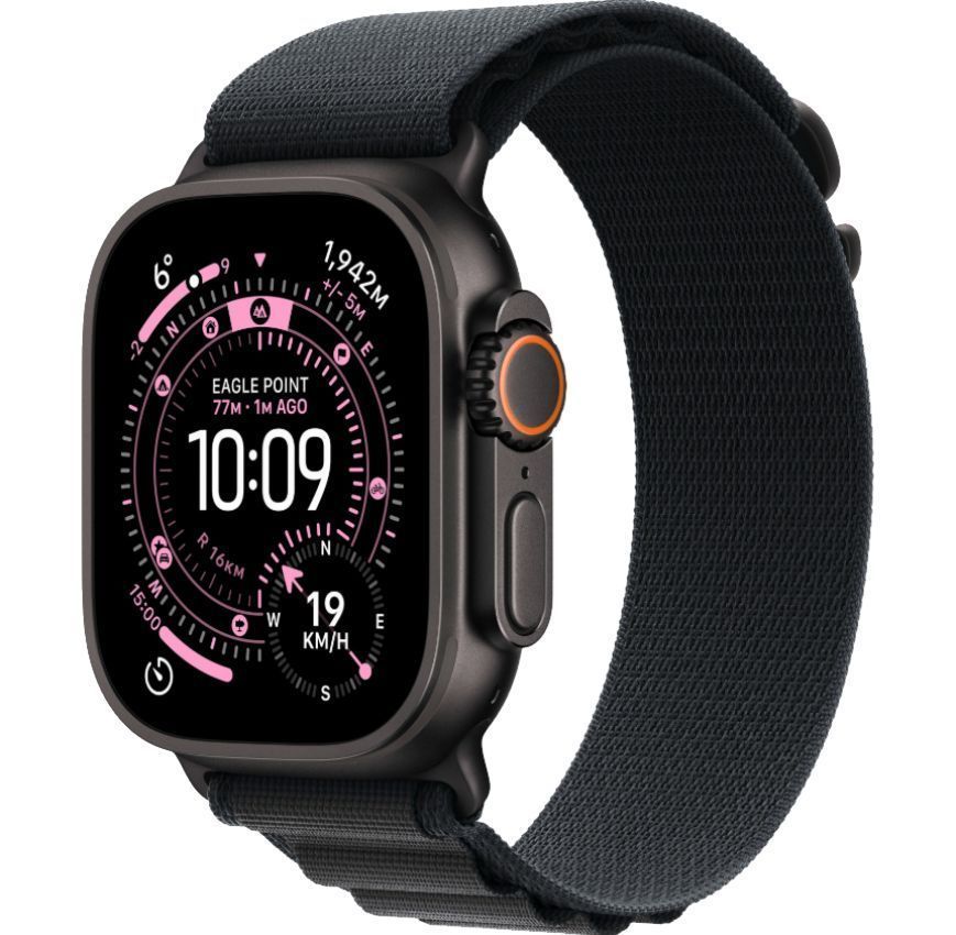 Apple Watch Ultra 3 - 64GB - 49mm - Black Titanium Case with Black Fluoroelastomer Alpine Loop Band - S/M Size by Apple - Image 2
