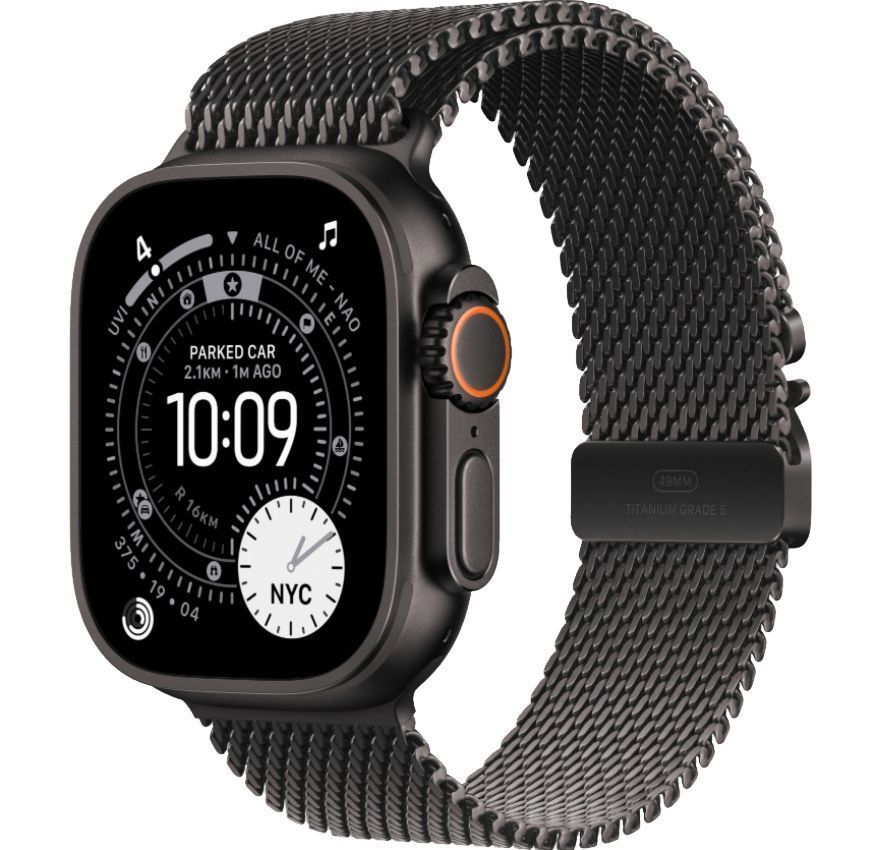 Apple Watch Ultra 3 - 64GB - 49mm - Black Titanium Case with Black Titanium Titanium Milanese Loop - One Size by Apple - Image 2