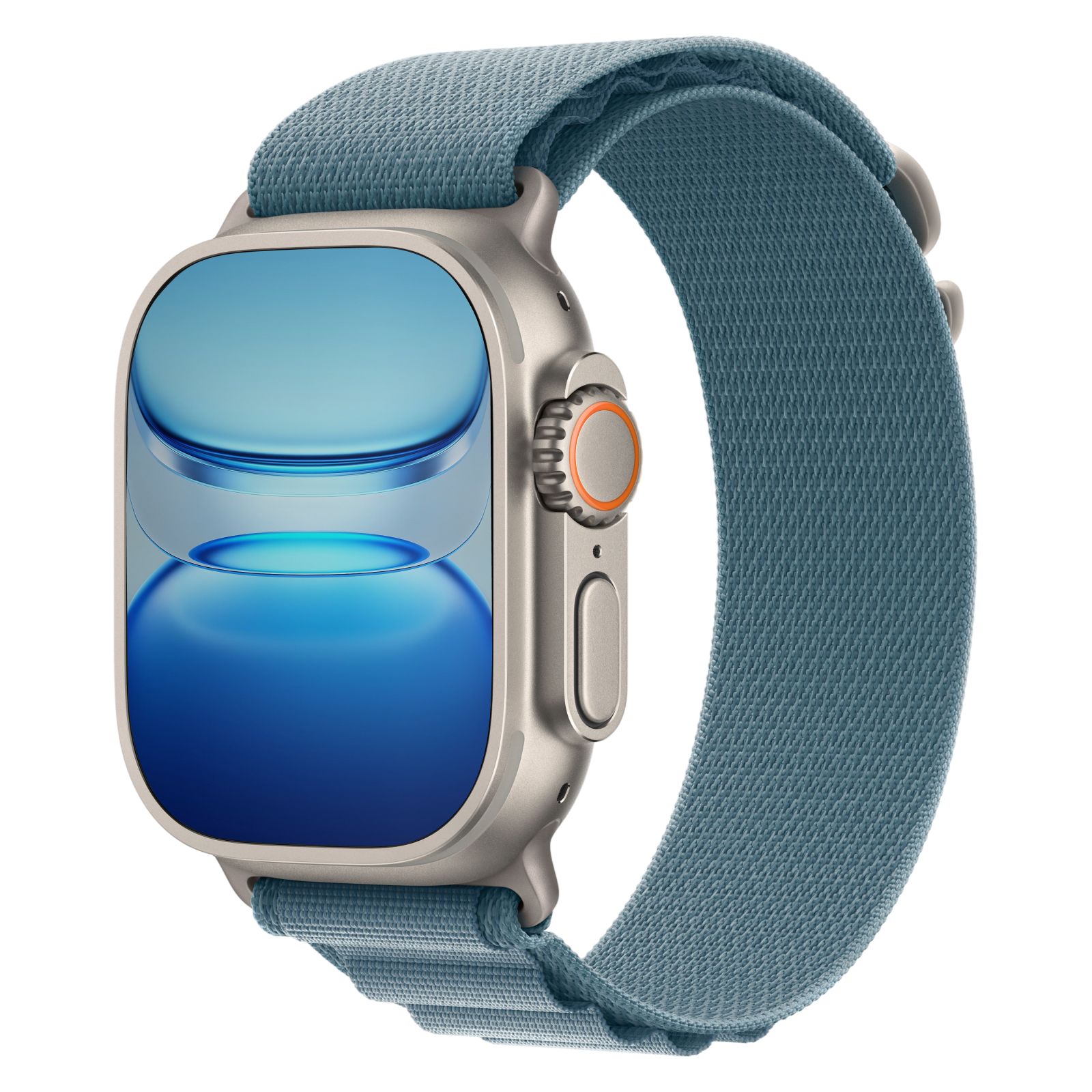 Apple Watch Ultra 3 - 64GB - 49mm - Natural Titanium Case with Light Blue Nylon Weave Alpine Loop Band - One Size by Apple - Refurbished - Like New condition - Image 3