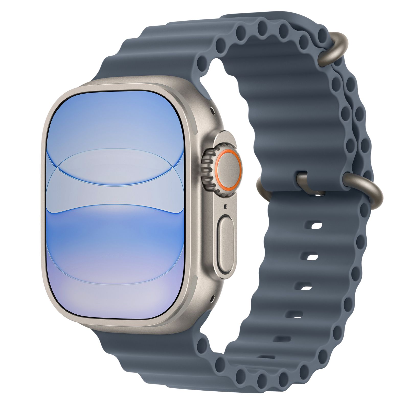 Apple Watch Ultra 3 - 64GB - 49mm - Natural Titanium Case with Anchor Blue Nylon Weave Ocean Band - M/L Size by Apple - Image 3