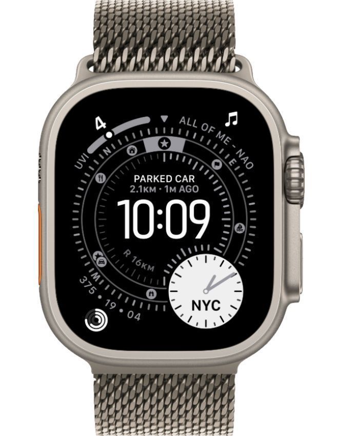 Apple Watch Ultra 3 - 64GB - 49mm - Natural Titanium Case with Natural Titanium Titanium Milanese Loop - Large Size by Apple - Refurbished - Good condition - US$637.94