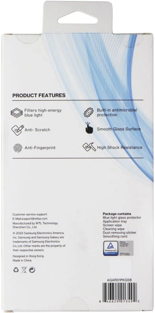 AQA Blue Light Glass Screen Protector for Galaxy S22 - Clear by AQA - Refurbished - Brand New condition - Image 2