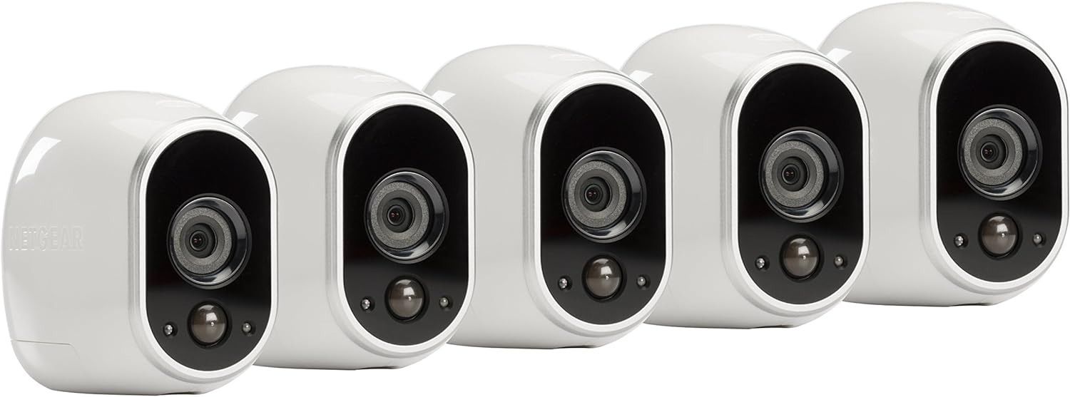 Arlo 5 Camera Kit Wireless Home Security Camera System with Motion Detection - White by Arlo - Refurbished - Very Good condition - US$174.85