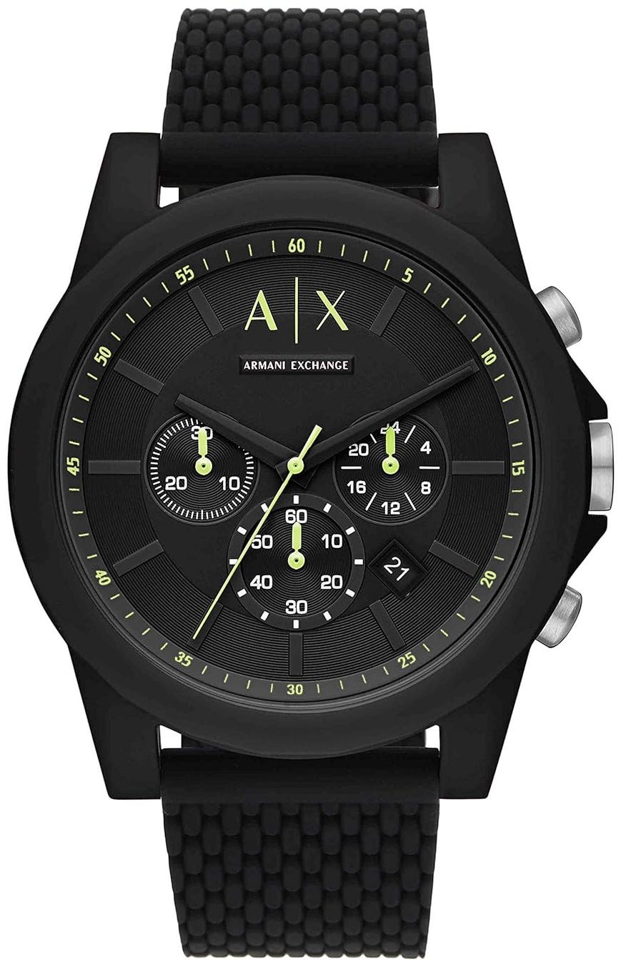 Armani Exchange Chronograph Silicone Men Watch AX1344 - Black by Armani Exchange - Refurbished - Brand New condition - CA$233.48