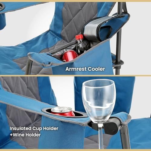 Arrowhead Outdoor Portable Folding Camping Quad Chair - Blue by Arrowhead Outdoor - Image 3