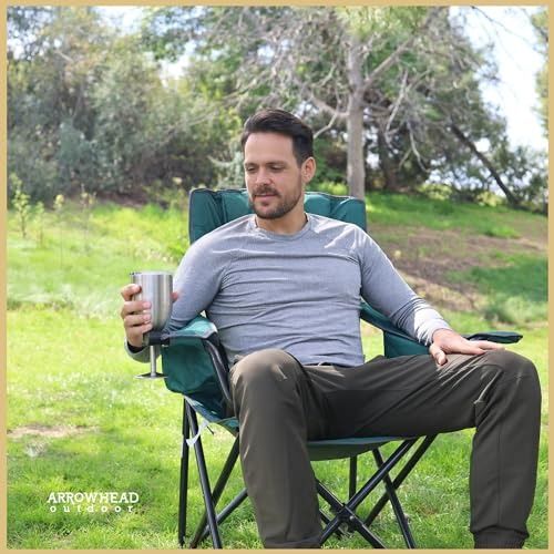 Arrowhead Outdoor Portable Folding Camping Quad Chair - Green by Arrowhead Outdoor - Image 2