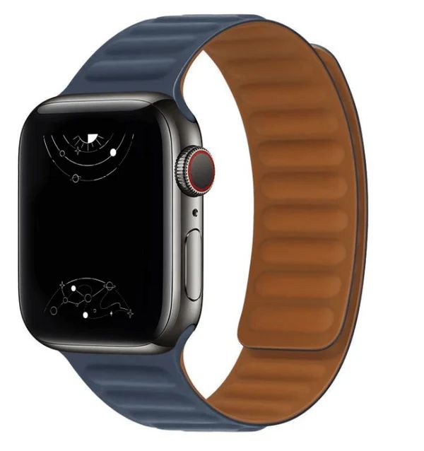 Astra Straps Vista Silicone Link Band Apple Watch 42mm | 44mm | 45mm | 49mm - Dark Blue by Astra Straps - Refurbished - Very Good condition - US$35.25