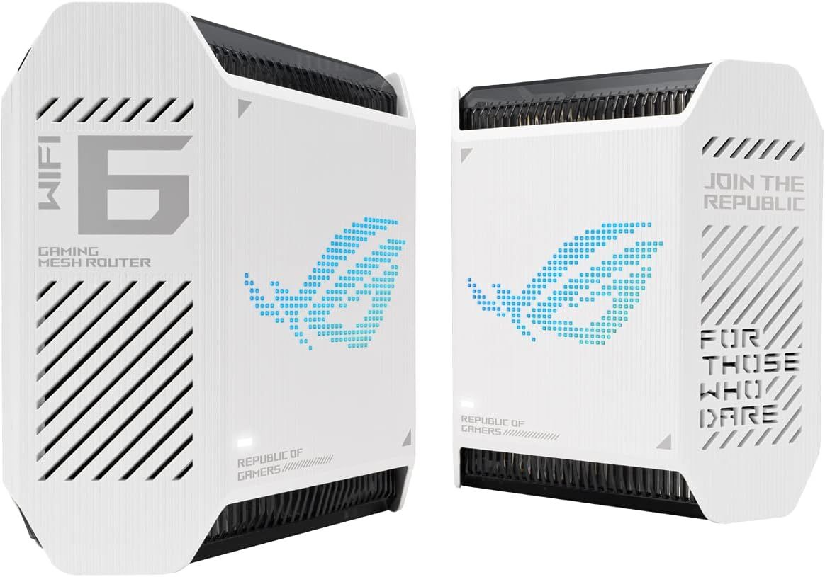 ASUS ROG Rapture GT6 (2PK) Tri-Band WiFi 6 Gaming Mesh WiFi System - Moonlight White by ASUS - Refurbished - Like New condition - CA$525.99