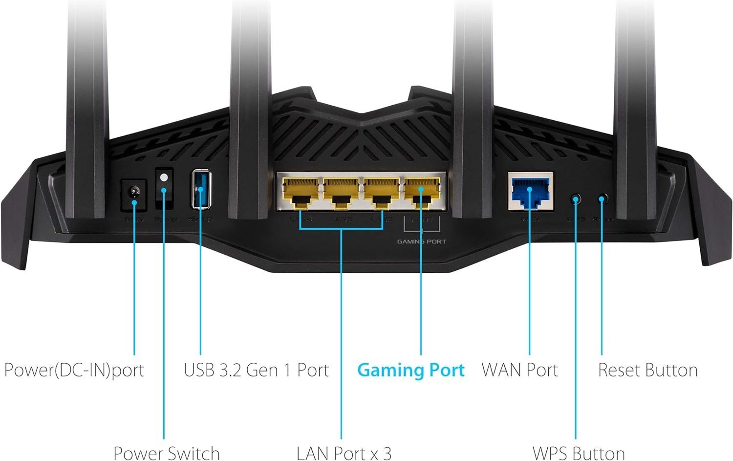 ASUS RT-AX82U AX5400 Dual-Band WiFi 6 Gaming Router - Black by ASUS - Image 3