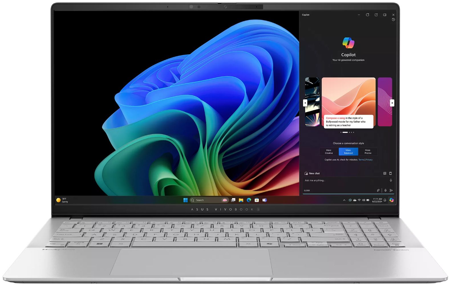Refurbished ASUS Vivobook S15 S5507QA Copilot+ PC Laptop 15.6
