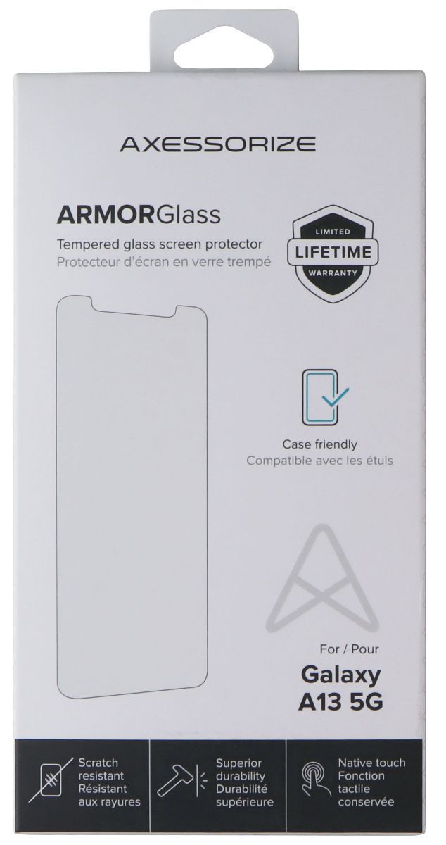 Axessorize ARMORGlass Tempered Glass Screen Protector for Galaxy A13 (5G) - Clear by Axessorize - Refurbished - Brand New condition - US$8.78