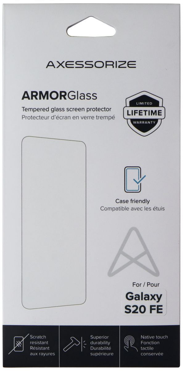 Axessorize ARMORGlass Tempered Glass Screen Protector for Galaxy S20 FE - Clear by Axessorize - Refurbished - Brand New condition - US$8.78