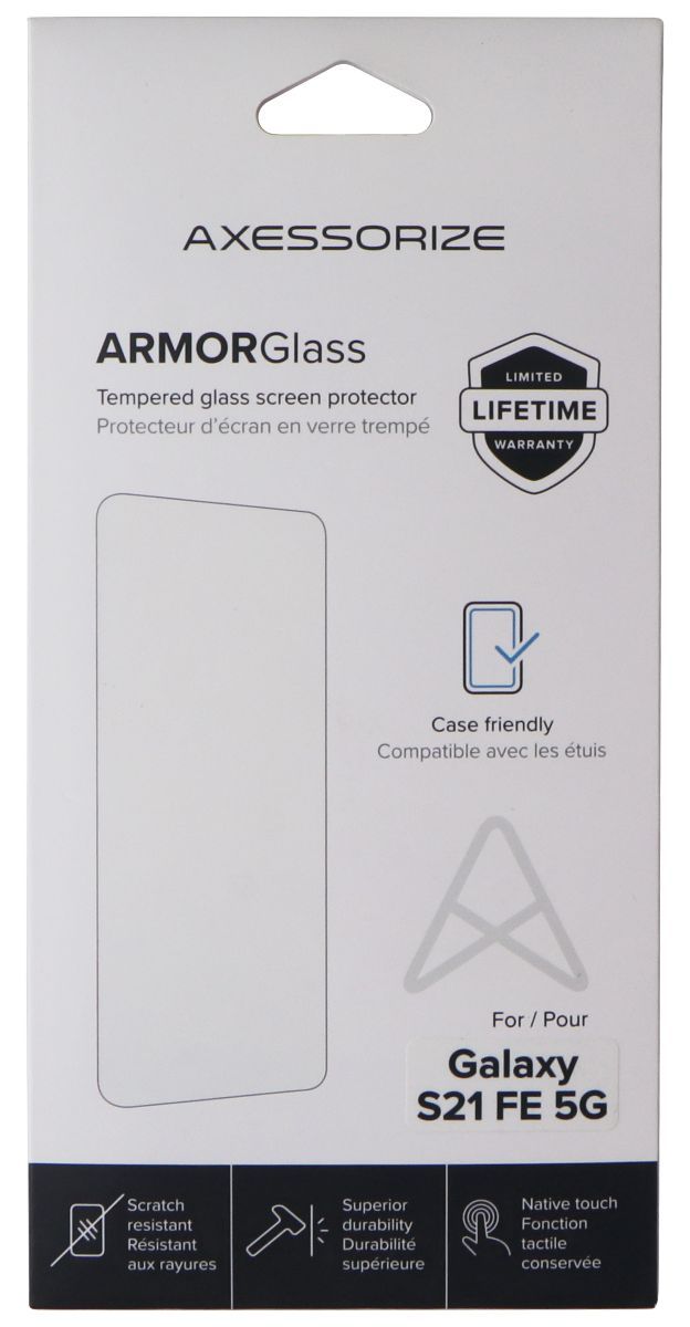 Axessorize ARMORGlass Tempered Glass Screen Protector for Galaxy S21 FE (5G) - Clear by Axessorize - Refurbished - Brand New condition - US$8.78