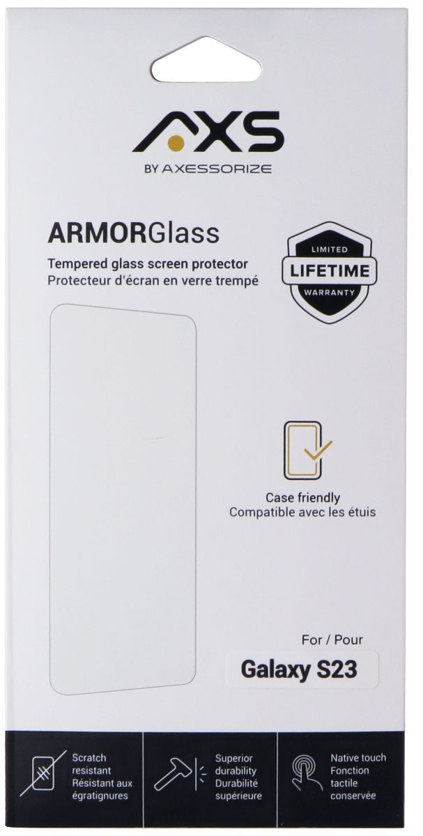 Axessorize ARMORGlass Tempered Glass Screen Protector for Galaxy S23 - Clear by Axessorize - Refurbished - Brand New condition - US$10.45