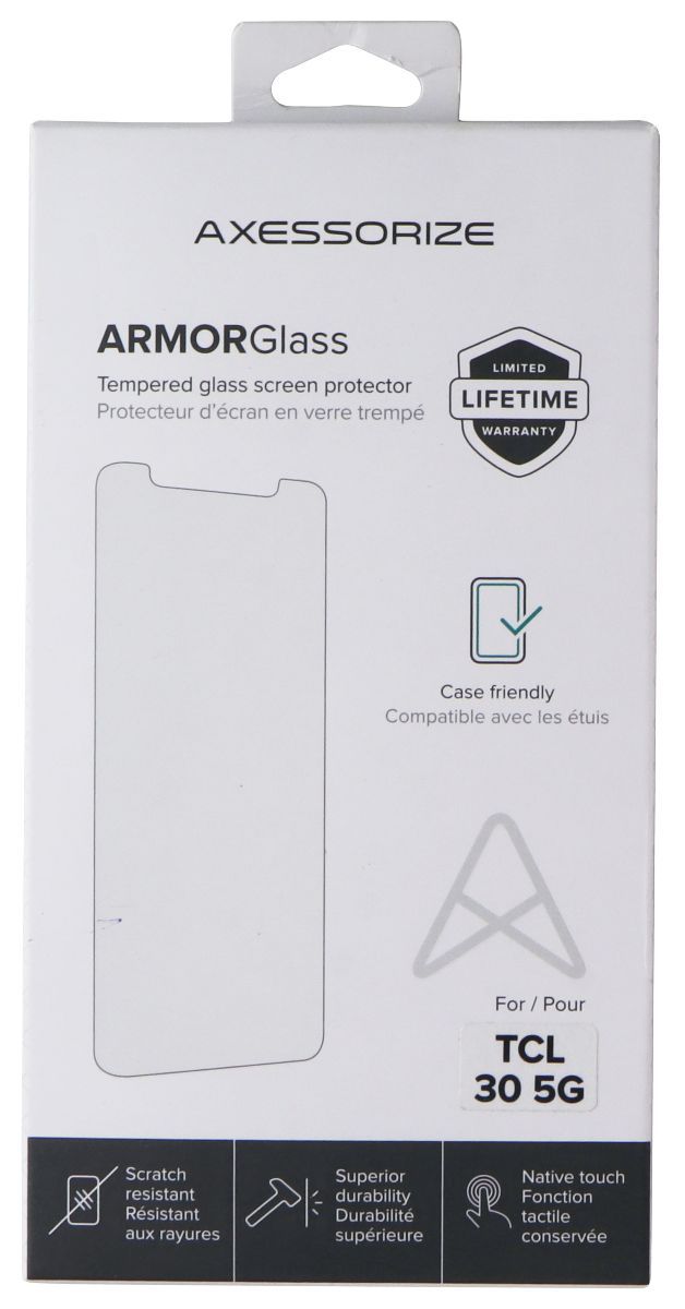 Axessorize ARMORGlass Tempered Glass Screen Protector for TCL 30 (5G) - Clear by Axessorize - Refurbished - Brand New condition - US$8.78
