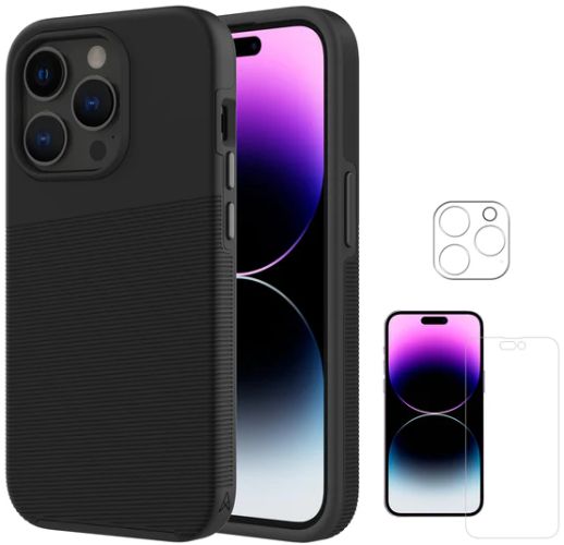 Axessorize PROTech Plus & ARMORGlass 360 Pack Phone Case for Apple iPhone 14 Pro - Black by Axessorize - Refurbished - Brand New condition - US$10.08